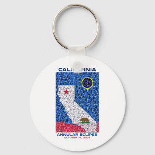 California Annular Eclipse Round Keychain