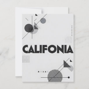 California Art Print – Unique Lettering Postcard