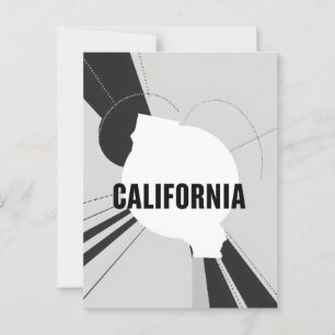 California Art Print – Unique Lettering Postcard