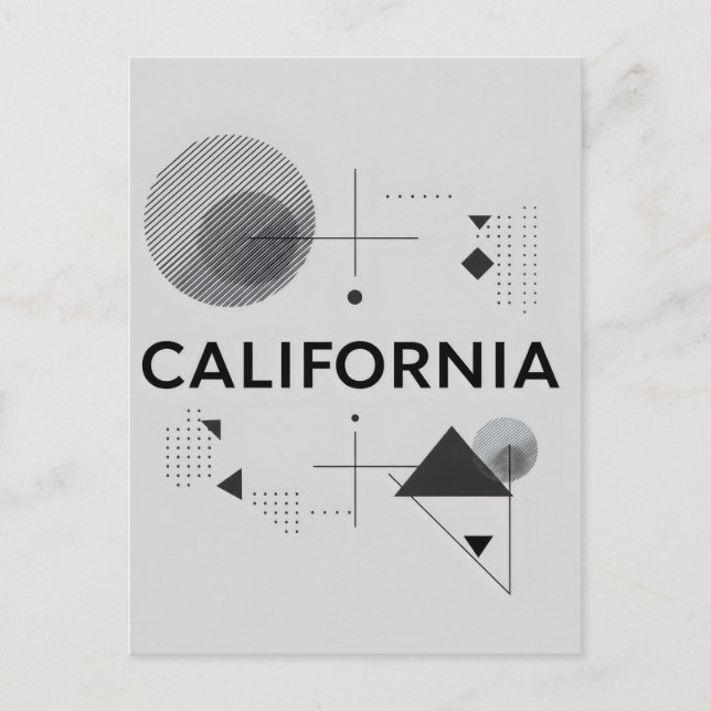 California Art Print – Unique Lettering Postcard (Front)