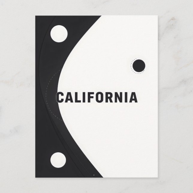California Art Print – Unique Lettering Postcard (Front)