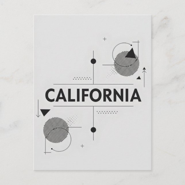 California Art Print – Unique Lettering Postcard (Front)
