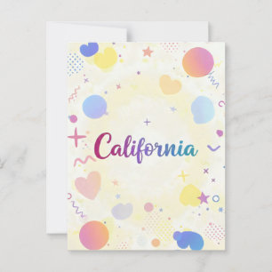 California Art Print – Unique Lettering Postcard