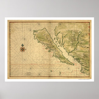 California As An Island 1650 Poster