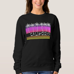 California Beach 80s 90s Vaporwave Aesthetic Palm  Sweatshirt
