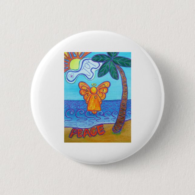 California Beach Angel 6 Cm Round Badge (Front)