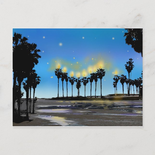 California Beach Hanukkah Postcard (Front)