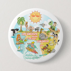 California Beach Life 7.5 Cm Round Badge
