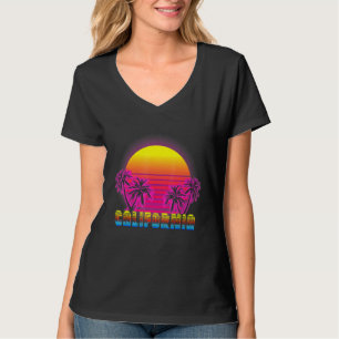 California Beach Life Electro Retro Sunset Love Ca T-Shirt