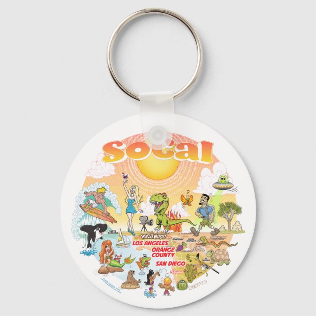 California Beach Life Key Ring (Front)