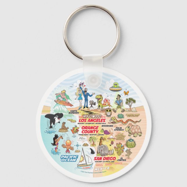 California Beach Life Key Ring (Front)