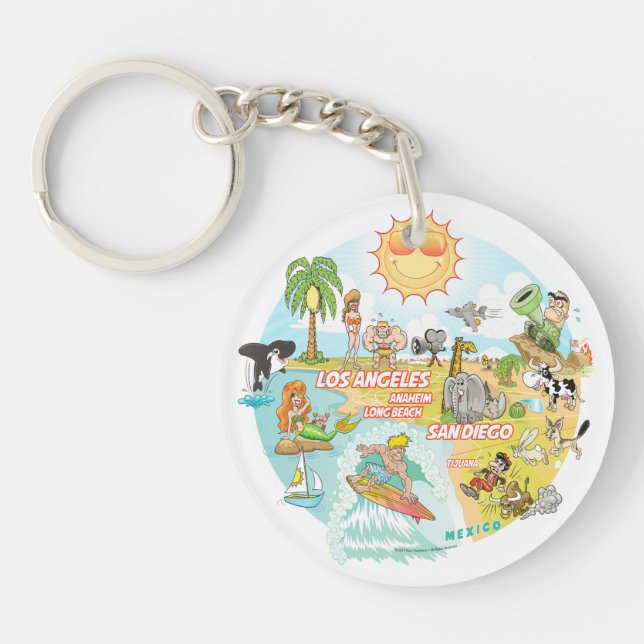 California Beach Life Key Ring (Front)