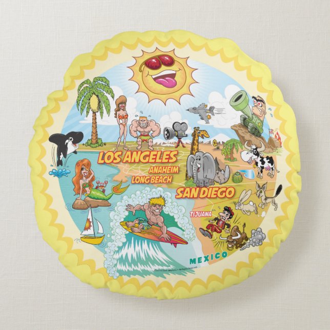 California Beach Life Pillow (Front)