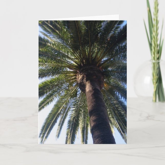 California Beach Palm Custom Photo Greeting Cards (Front)