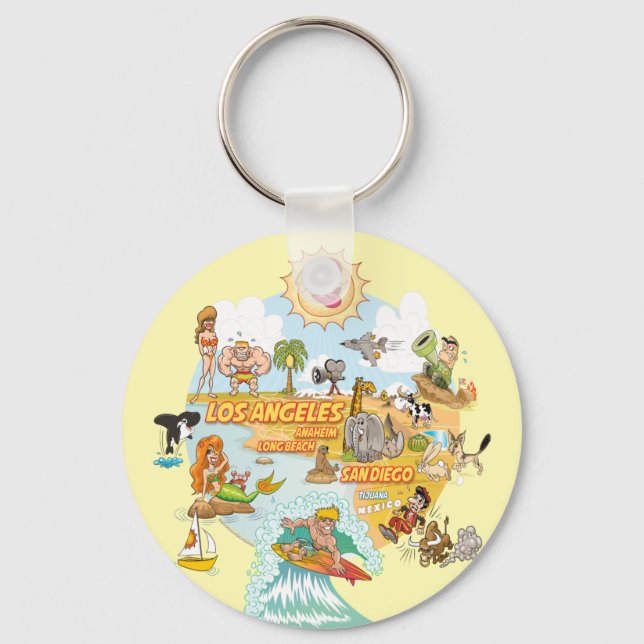California Beach Paradise Key Ring (Front)