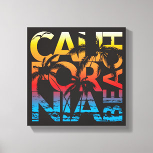 California Beach Poster Canvas Print