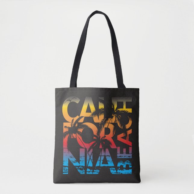 California Beach Poster Tote Bag (Front)