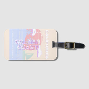 California, Beach, Travel Art, Preppy, Pastel Luggage Tag