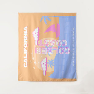 California, Beach, Travel Art Tapestry