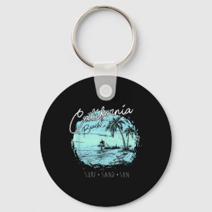 California Beach Vintage Surf Summer Surfer Gift  Key Ring