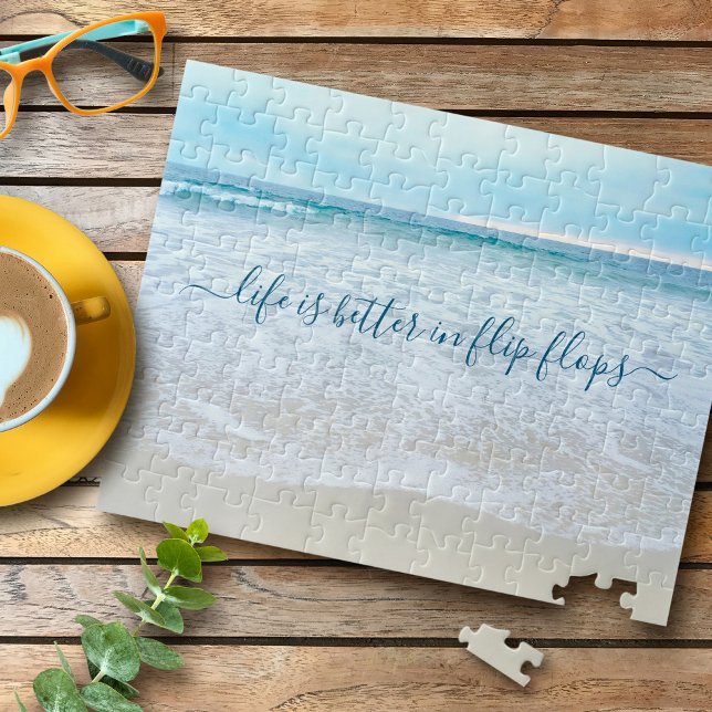 California Beach Waves Life Is Better In Flip Flop Jigsaw Puzzle (Creator Uploaded)