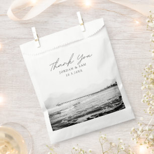 California Beach Wedding Pier Photo Favour Bags
