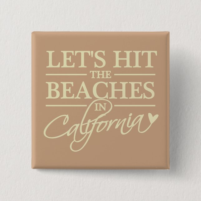 California Beaches button (Front)