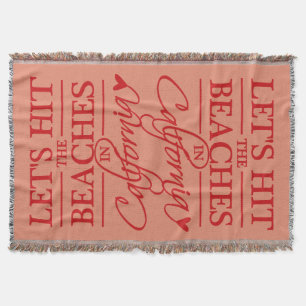 CALIFORNIA BEACHES custom colour throw blanket