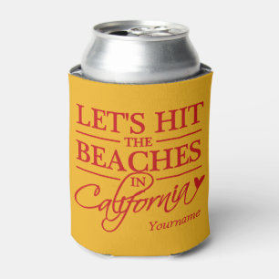 CALIFORNIA BEACHES custom name & colour can cooler