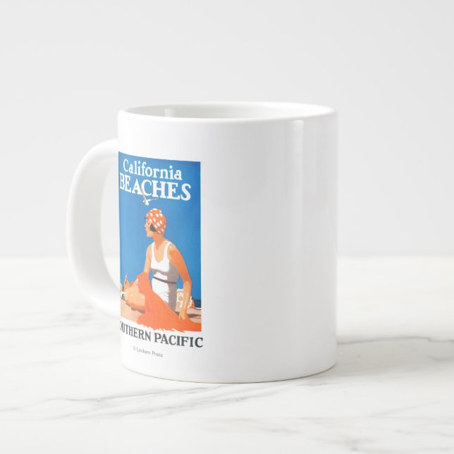 California Beaches Promotional Poster Large Coffee Mug (Front Left)