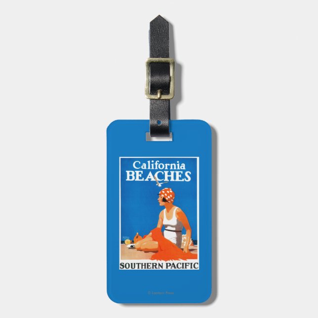 California Beaches Promotional Poster Luggage Tag (Front Vertical)
