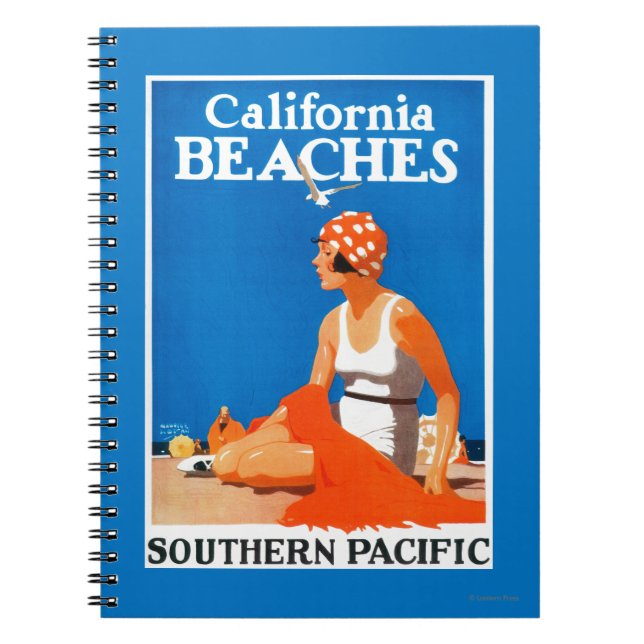 California Beaches Promotional Poster Spiral Notebook (Front)
