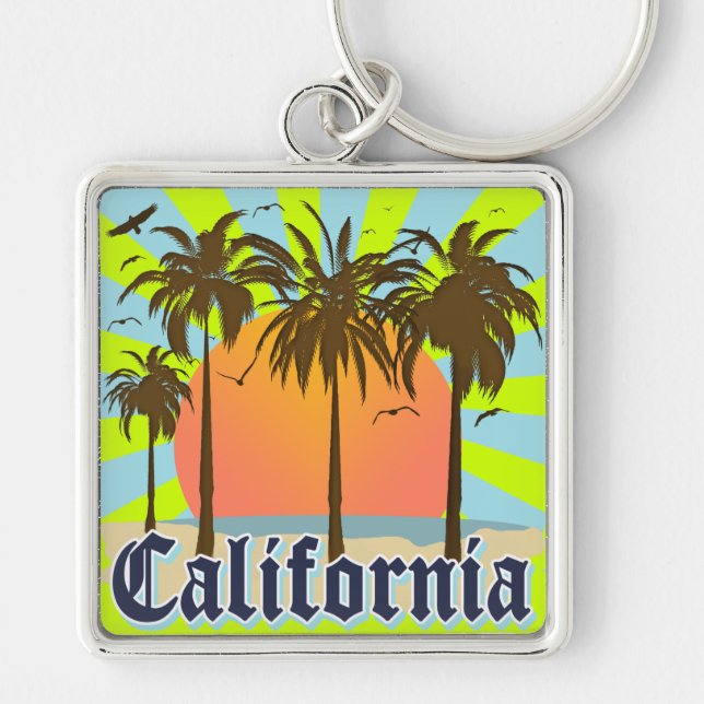 California Beaches Sunset Key Ring (Front)