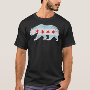 California Bear Chicago Flag Transplant Family Hom T-Shirt