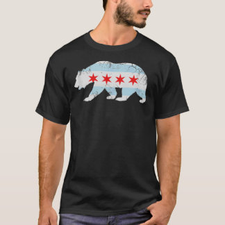 California Bear Chicago Flag Transplant Family Hom T-Shirt