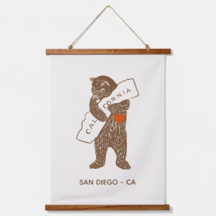 California Bear Custom City Hanging Tapestry