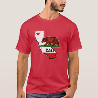 California Bear Flag Distressed Vintage Design Ove T-Shirt