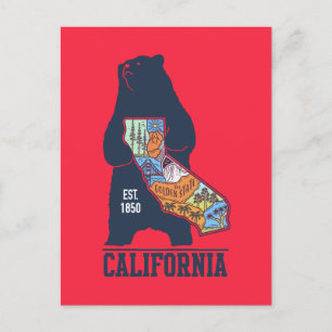California Bear Golden State Postcard