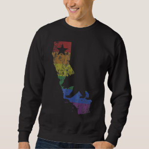 California Bear Lgbtq+ Gay Lesbian Pride Flag Men Sweatshirt