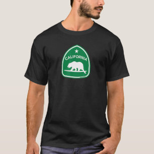 CALIFORNIA BEAR ON SURFBOARD  Coastal State Highwa T-Shirt