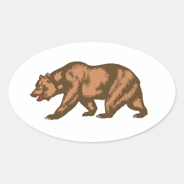 California Bear Oval Sticker (Front)