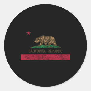 California Bear Republic State Flag 1846 Classic Round Sticker