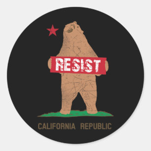 California Bear Resist Classic Round Sticker