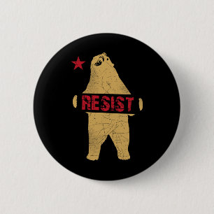 California Bear Shirt Resist  6 Cm Round Badge