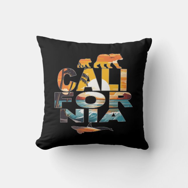 California Bears and Whale Cushion (Front)