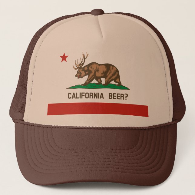 California Beer?  Bear Deer State Flag Hat (Front)