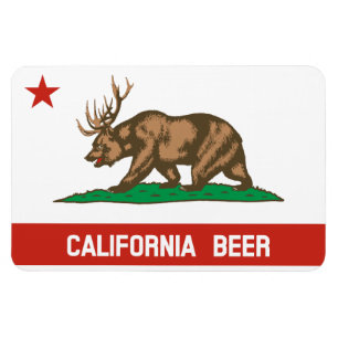California Beer State Flag Bear Deer Flexi Magnet