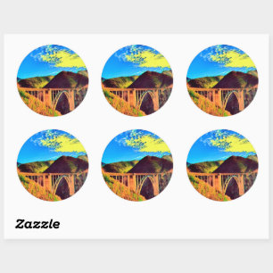 California - BIXBY CREEK - Bridge Classic Round Sticker