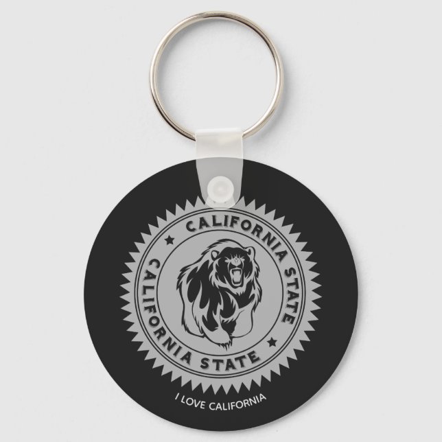 California Black Bear Keychain Personalised (Front)