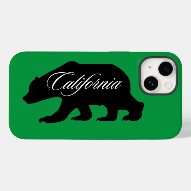 California Black Bear Silhouette Phone Case (Back (Horizontal))